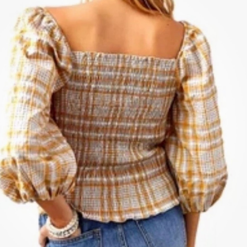 Nwt woman’s gingham cottage core top M - Picture 3 of 3